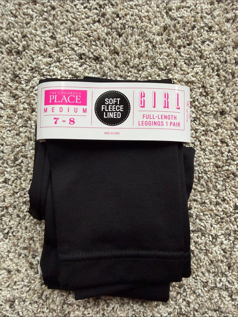 NWT Children's Place girls full length fleece lined leggings size medium 7-8